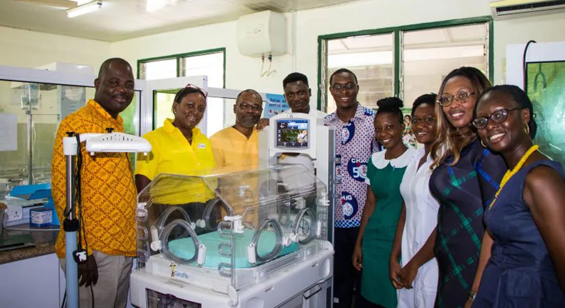 staff of calbank supports st martin de porres hospital with neonatal care equipment